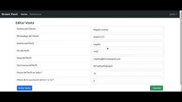 Demo de Stream Panel - Sistema Gestor de Ventas de Perfiles de Plataformas Streaming (PHP+MySQL)