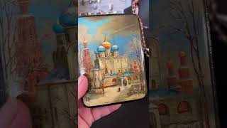 Russian Hand-painted MOP Lacquer Box- Signed