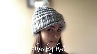 How to Loom Knit A Chunky Hat FOR BEGINNERS | Easy round loom tutorial!