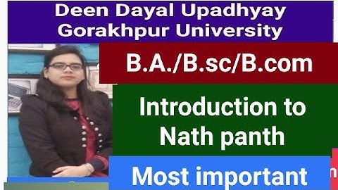 #DDU#Introduction to Nath Panth#