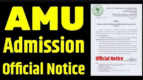 Amu Admission 2021-22 🔥| Aligarh Muslim University Admission 2021-22 | Neet 2021 latest news today