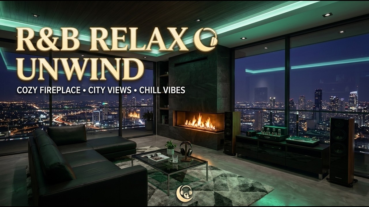 R&B Relax & Unwind 🌙 Cozy Chill Music with Fireplace Ambience - YouTube