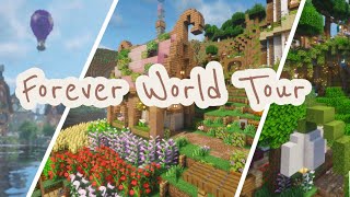 Touring my 1 year old MINECRAFT Forever World