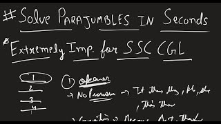 Solve Parajumbles in Seconds | Extremely Important for SSC CGL