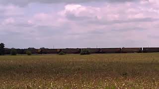 BNSF 3654 leading empty coal train west of Grand Island 