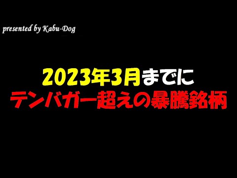 2023年3月までにテンバガー以上の株価暴騰する可能性がある銘柄