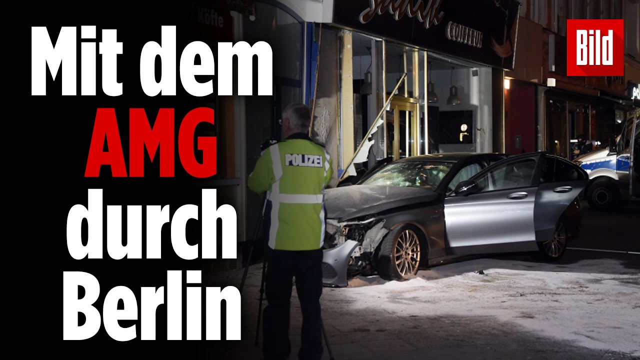 Verfolgungsjagd mit Mercedes AMG endet an Hauswand – drei Verletzte