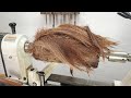 Woodturning - Hair into vase!!【職人技】ヤシの木の花瓶！