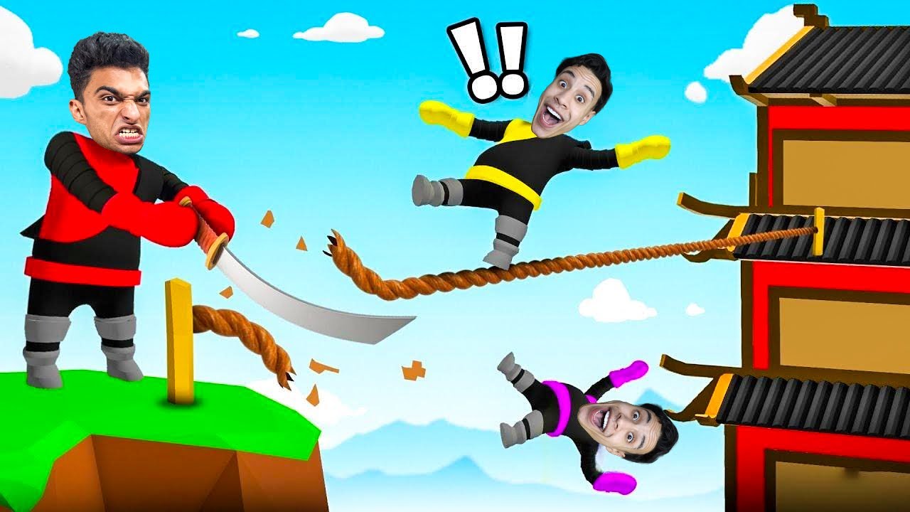 تحدي جديد بين عبده ماندو وام كامل علي الوصول الي القمه في لعبه هيومن فل فلات😱 | Human Fall Flat