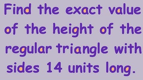 Height of a Regular Triangle via the Pythagorean Theorem