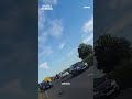 Motorcyclist loses control and narrowly avoids head on collision with oncoming traffic 😱  #news