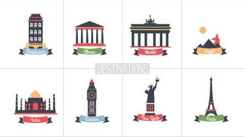 Flat Animated Icons Library Background - After Effects Template