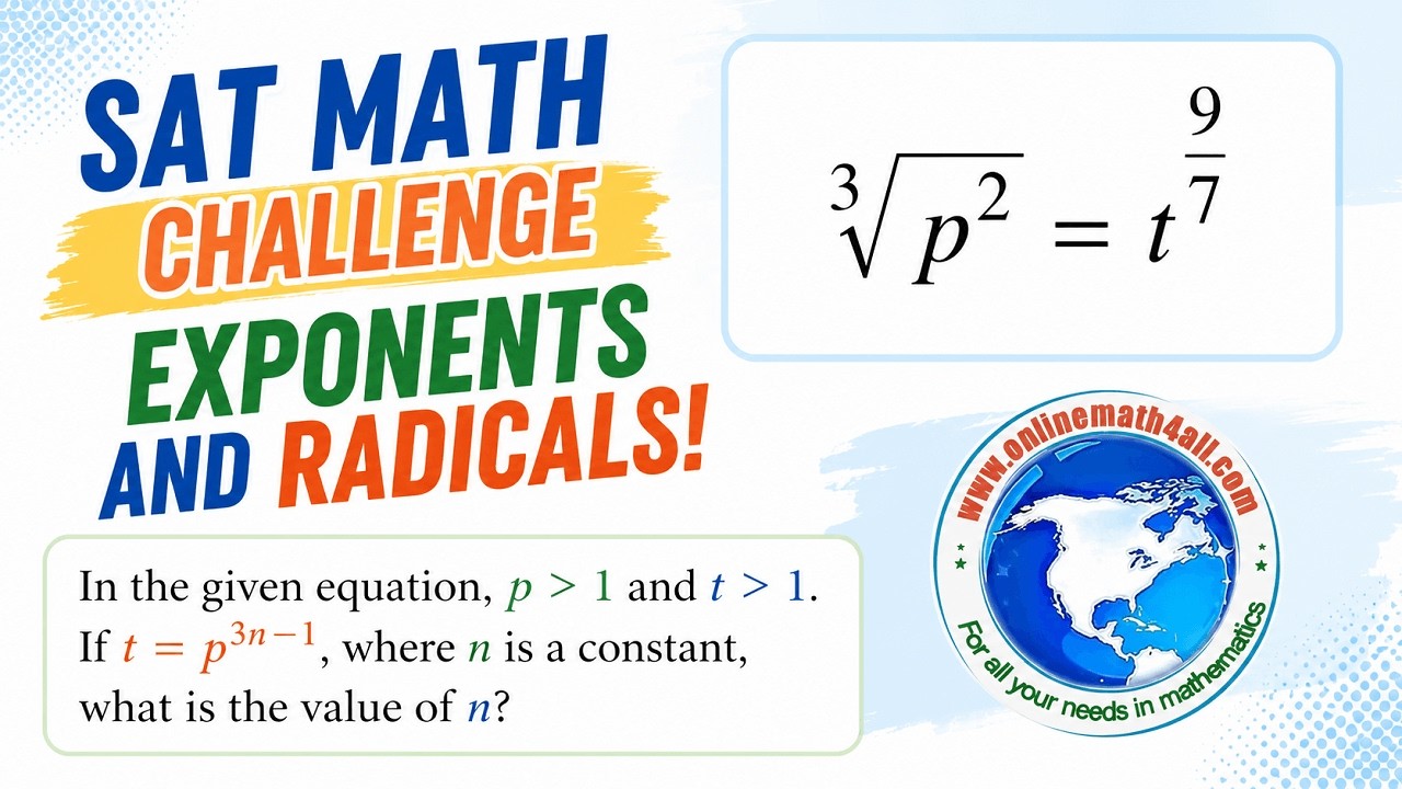 SAT Math Challenge : Exponents and Radicals - YouTube