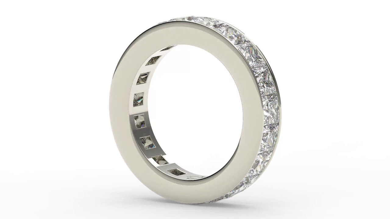 Princess Cut Diamond Channel Set Eternity Band - Smith and Bevill