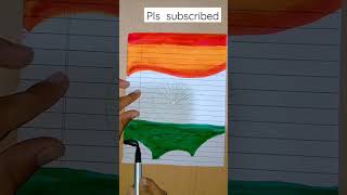 copy paper Indian flag drawing entry#shortvideo