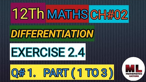 2nd Year Math,Chapter no#2 Differentiation Exercise#2.4 Question#01 By substitution method solution.