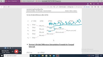 Numerical Analysis / interpolation with unequal intervals 2