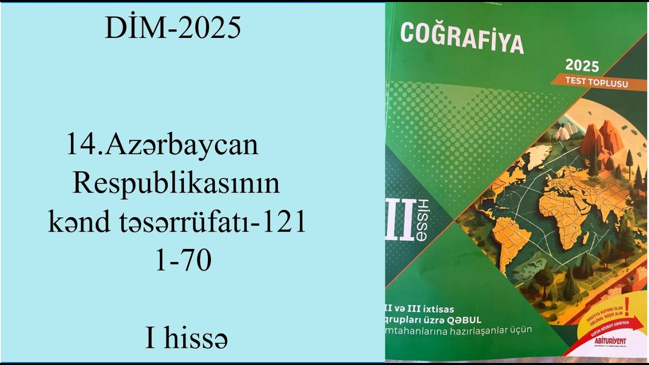 DİM 2025 II hissə 14 Azərbaycan Respublikasının kənd təsərrüfatı 121 1 70 I hissə