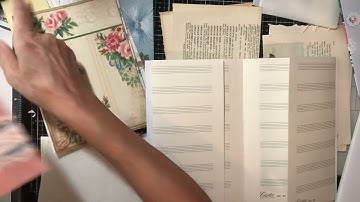 Vintage envelope stack, journal and drawstring storage bag tutorial, part 6