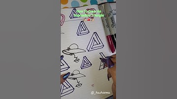 How To Draw An IMPOSSIBLE TRIANGLE Tutorial 🔺️ 3D Triangle Drawing/ Impossible Shapes #3Dshapes #art