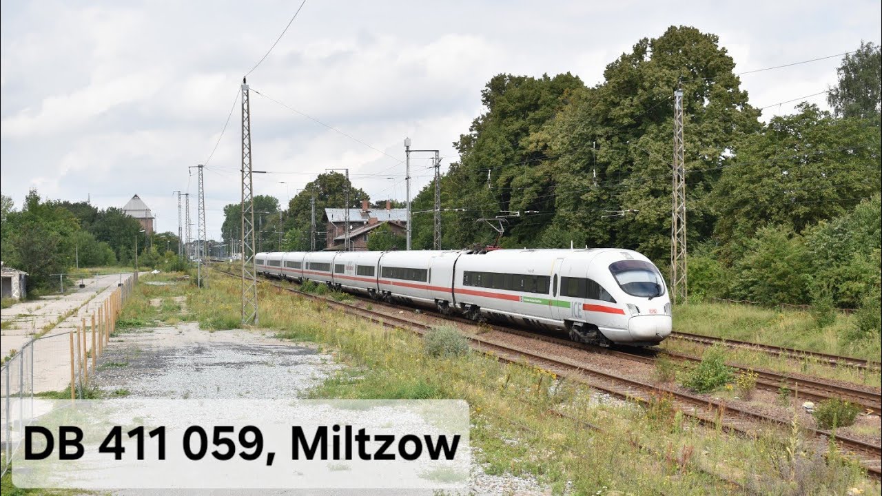 4K | DB Fernverkehr 411 059 komt door Miltzow als ICE 1711 naar München Hbf!