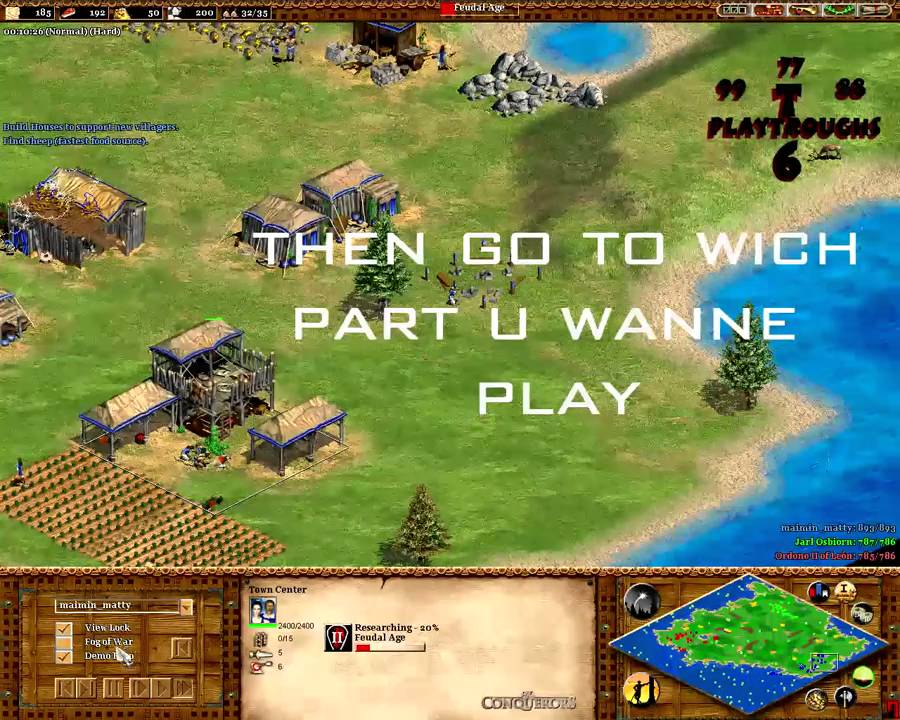 Aoe Ii : How To Play In Recorded Game'S
