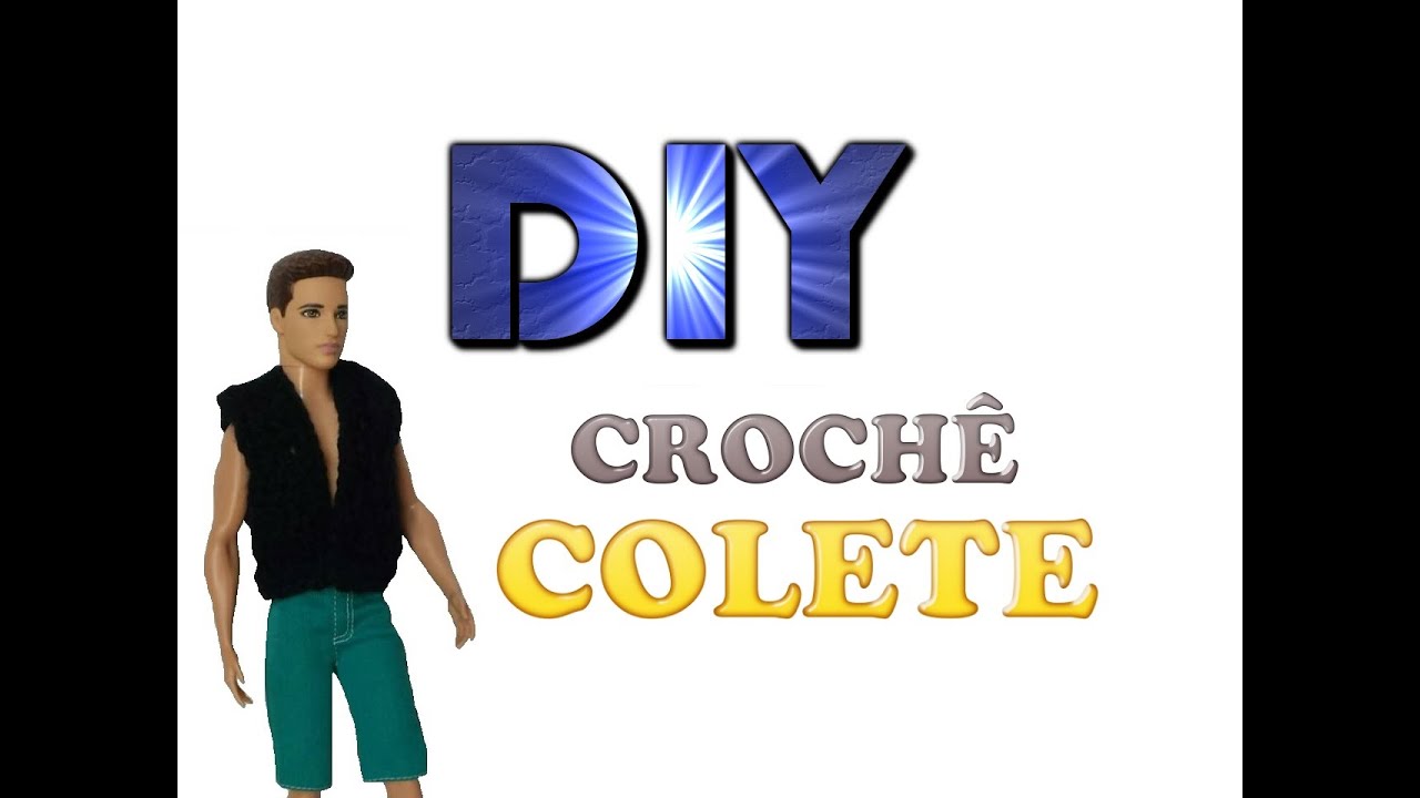 Colete em crochê para boneco Ken - passo a passo