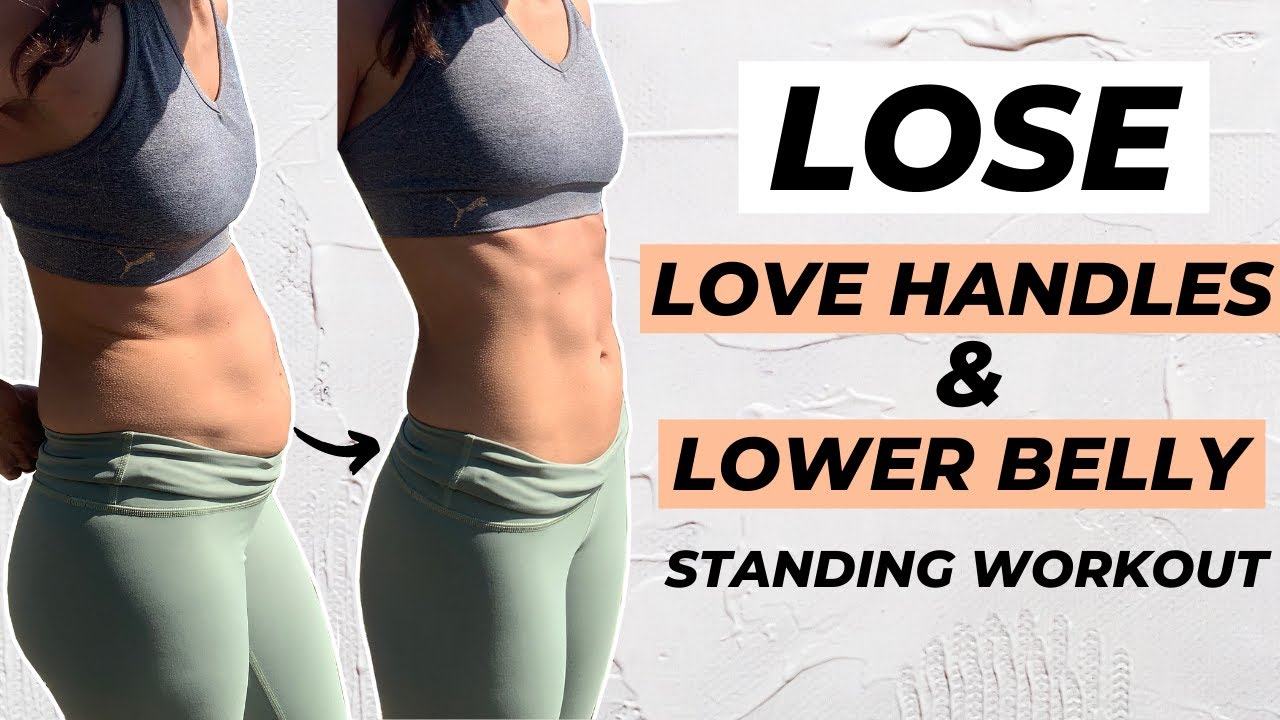 10 MIN LOVE HANDLES AND LOWER BELLY FAT WORKOUT Standing Only  No Equipment