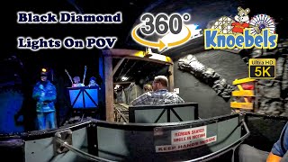 VR 360 5K Black Diamond Roller Coaster On Ride Lights On POV Knoebels 2021 06 26