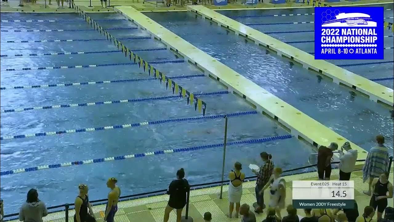 Women's 200m Free Heats 1 22 2022 College Club Swimming National