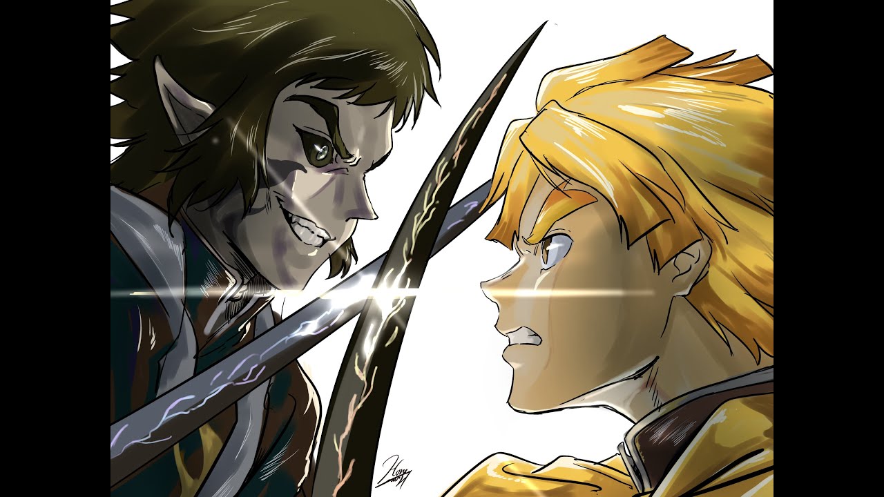 鬼滅の刃自主制作アニメ、我妻善逸vs 獪岳 demon slayer fan animation