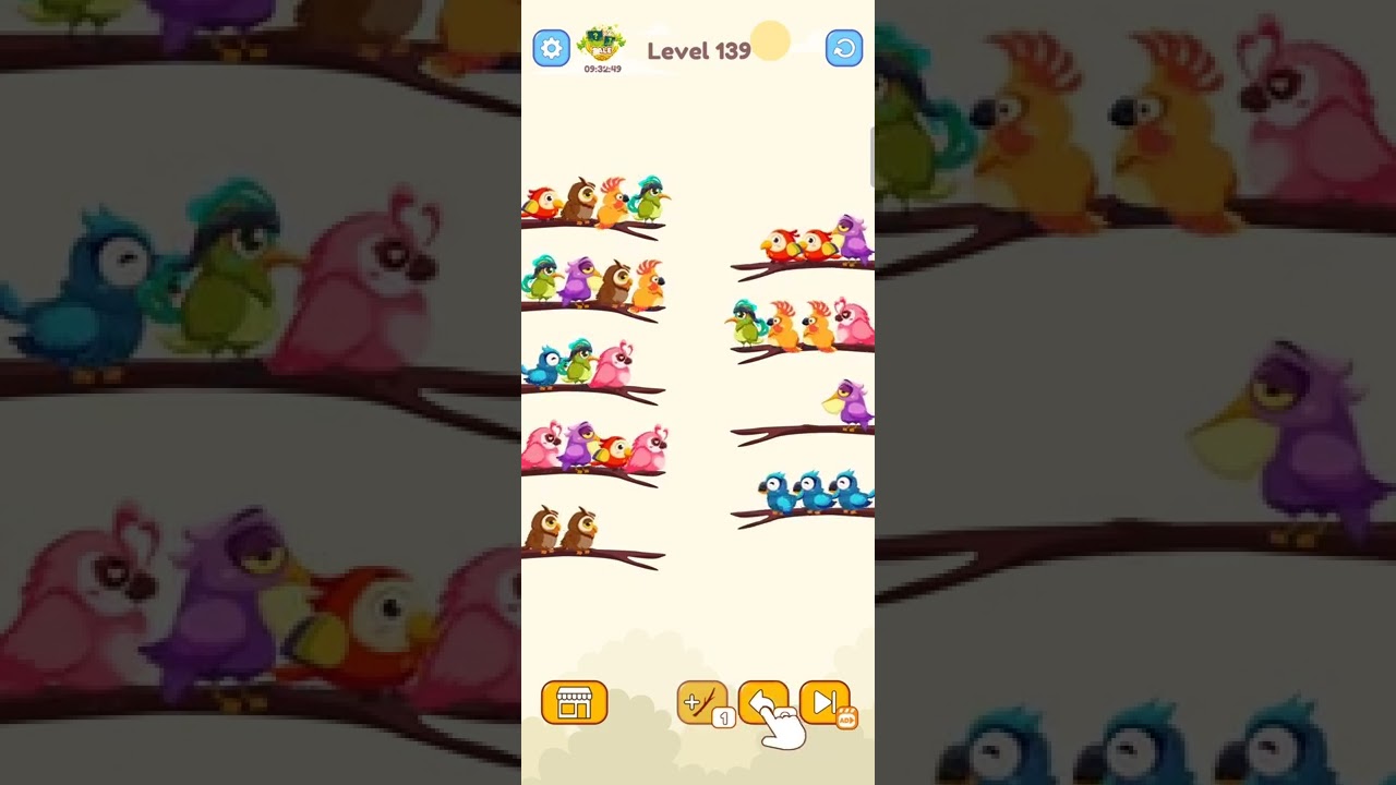 Bird Sort Colour GAMEPLAY LEVEL 139🔥Subscribe Channel@8-Bit games🔥