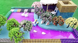 DIY How To Make Garden House with Magnetic Balls, Kinetic Sand, Mad Mattr, Slime, Video For Kids screenshot 4