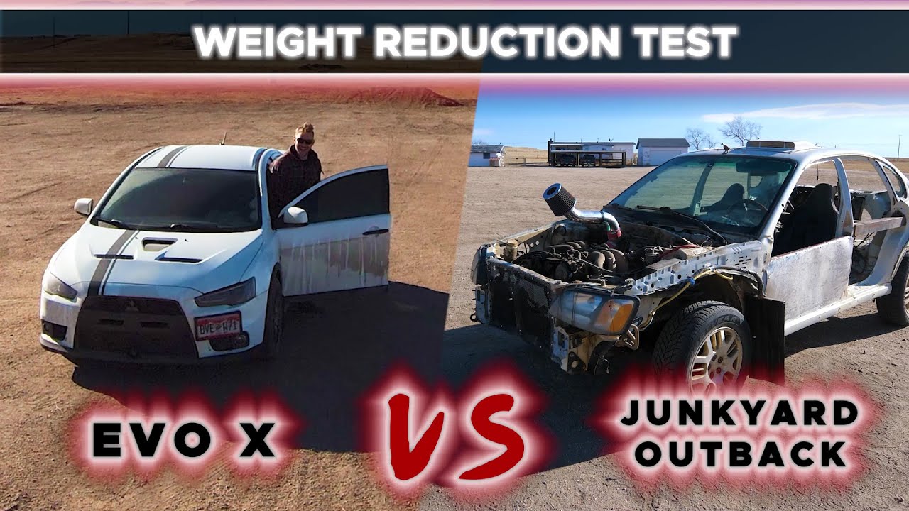 Evo X vs The Junkyard Outback! Does Weight Reduction Really Matter That