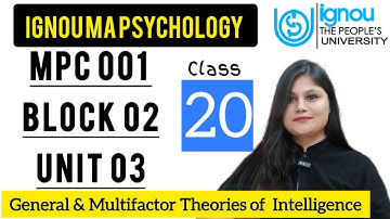 MPC 001 Block 2 unit 3: Class20 for IGNOU MA Psychology