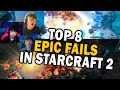 TOP 8 EPIC BLUNDERS in StarCraft 2 esports