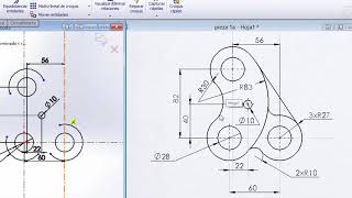 Tutorial básico en SolidWorks principiantes: Isométrico 10 manejo de arcos y croquis anidado