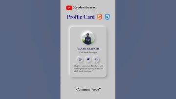 💫How to create profile card using HTML and CSS #htmlcss #shorts #webdesign #supportme #viralshorts