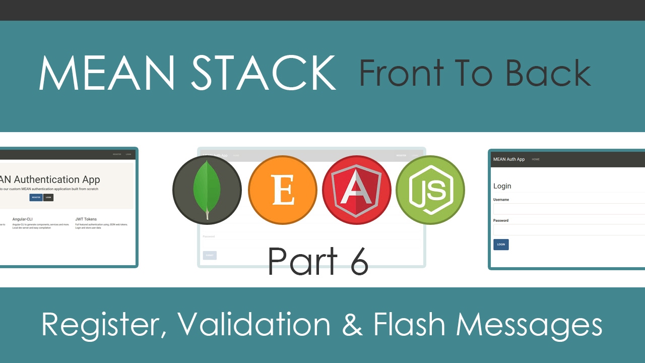 mean stack front to back part 6 register component validation