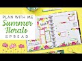 PLAN WITH ME | SUMMER FLORALS DASHBOARD SPREAD | THE HAPPY PLANNER