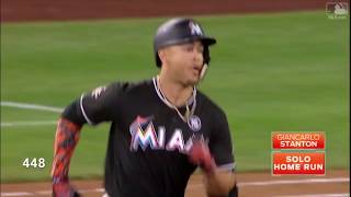 ALL GIANCARLO STANTON 2017 HOME RUNS!! (with distances)