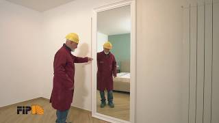 Magical external wall sliding door mounting tutorial with mirror 