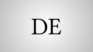 Famous What Does "DE" Stand For? Profile