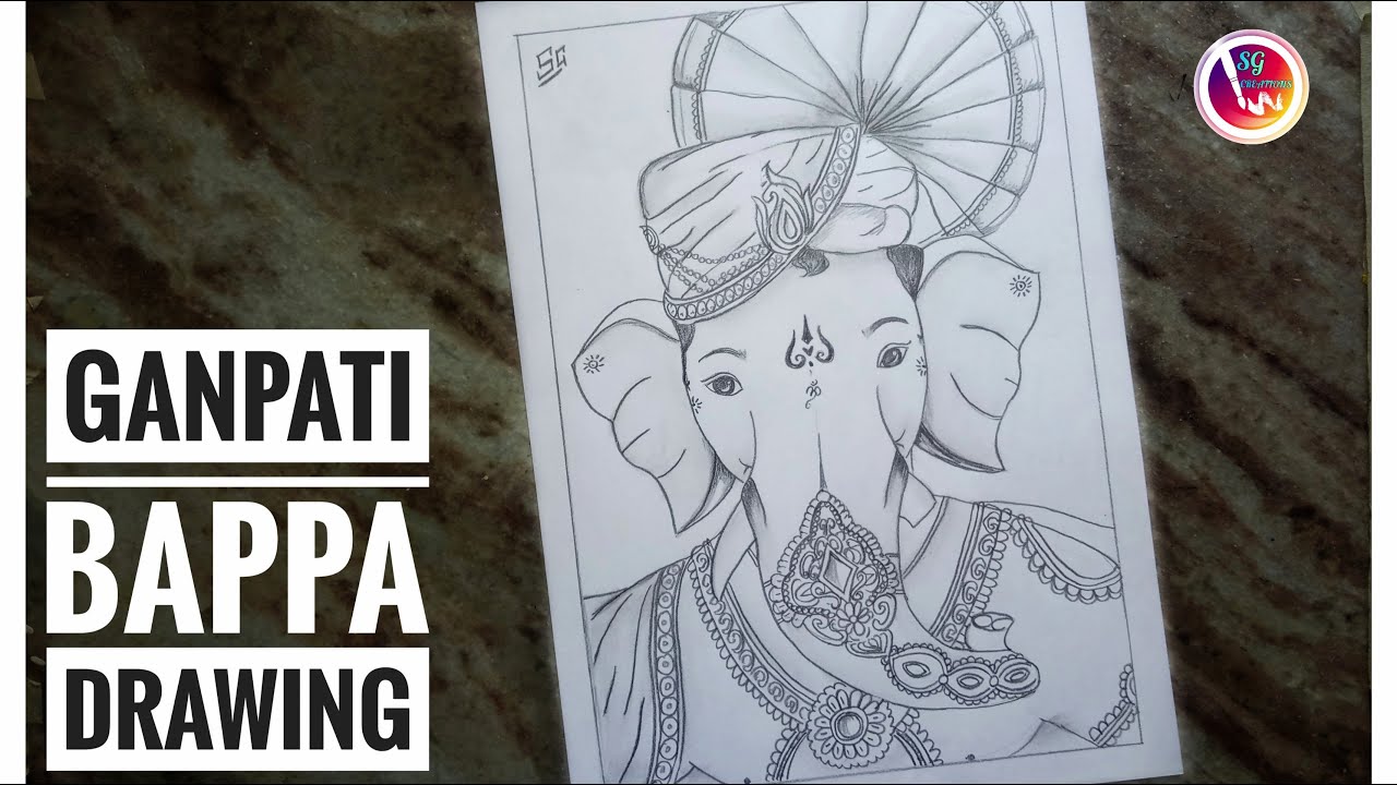 Ganpati Bappa, art, drawing HD phone wallpaper | Pxfuel-saigonsouth.com.vn