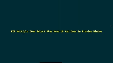 FZF Select Multiple Items Plus Move UP And Down In Preview Window 2024_07_22_03:16:05