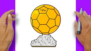 How to Draw BALLON DOR Easy Step-by-step | FIFA screenshot 2