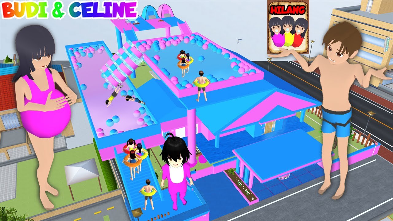 Full Movie - Kolam Renang Bertingkat Pribadi Serba Biru 💖 Pink | Yuta Panik Baby Mio Kembar Hilang