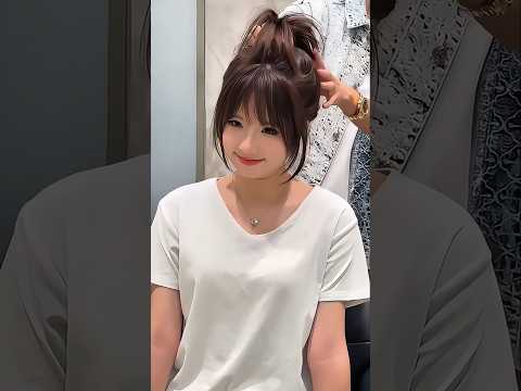 Korean face-framing layers haircut