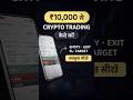 ₹10K Crypto Trading 🔥 Beginner Guide | Entry Exit SL Target  #trading #shorts