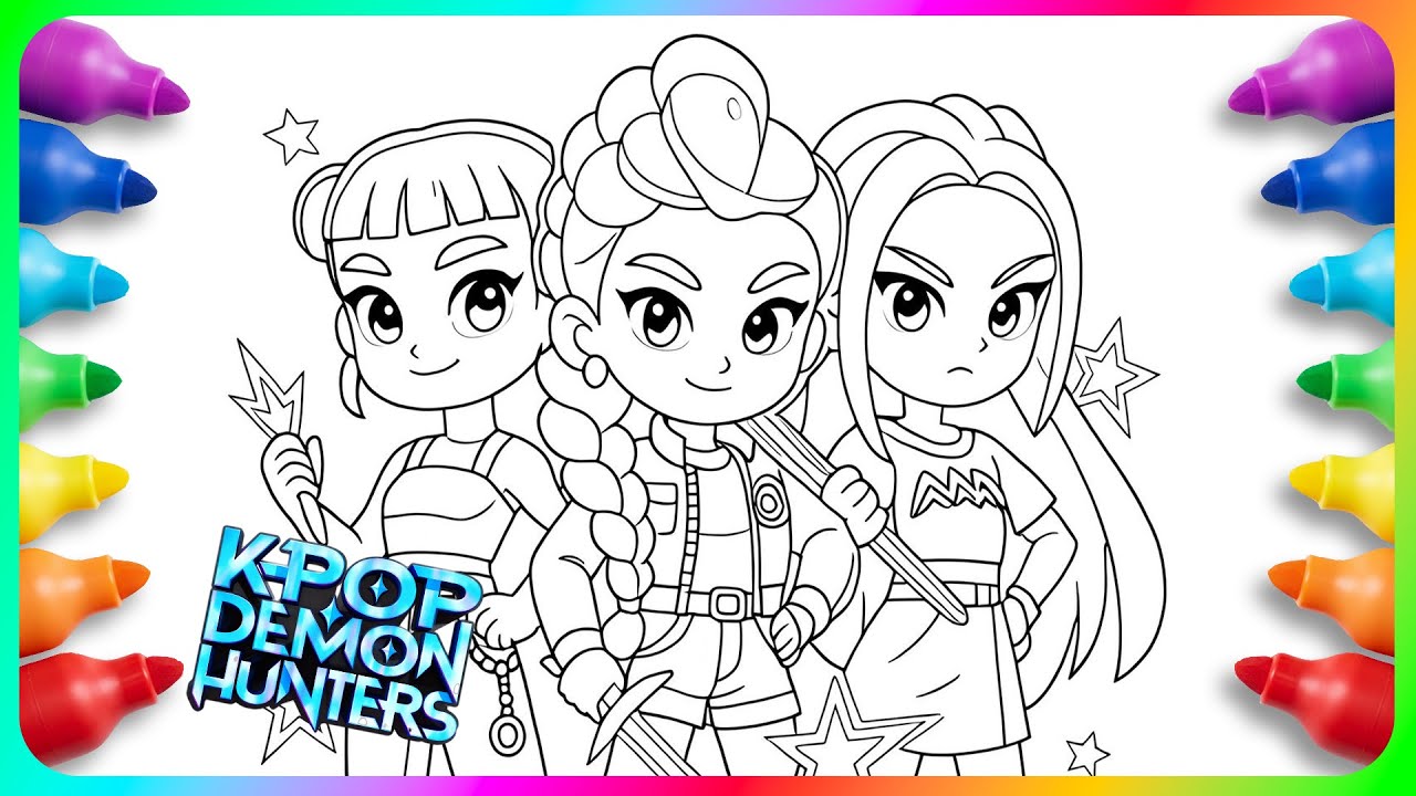 Let your creativity shine and join the K Pop Demon Hunter coloring contest!